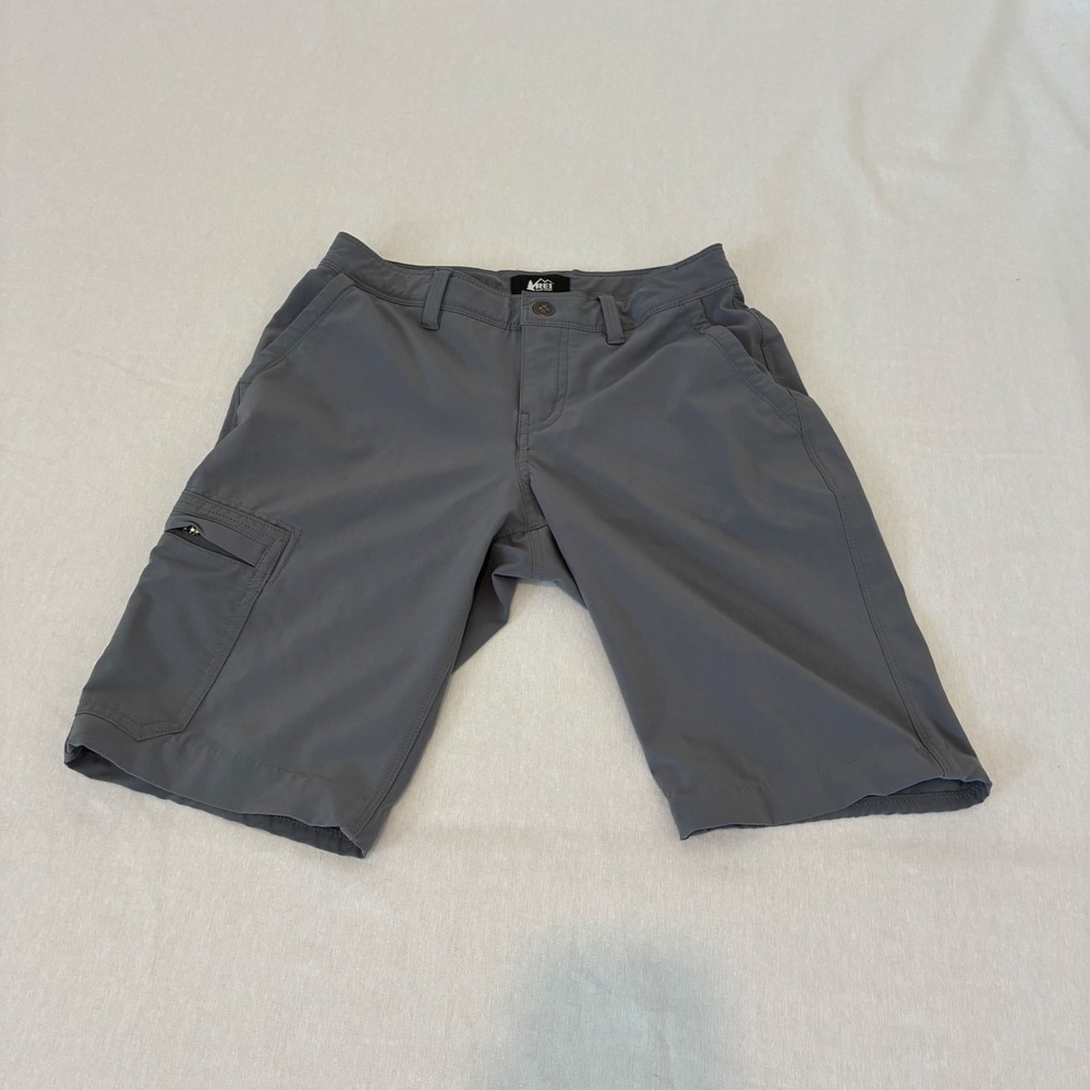 REI Co-op Hiking Shorts Womens 0 Petite Gray Regular Fit Cargo Pocket